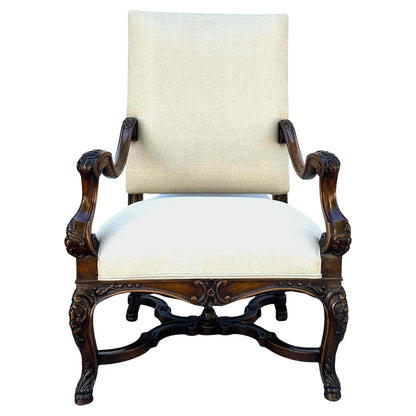 Hand-carved, 19th Century Walnut Italian Armchair