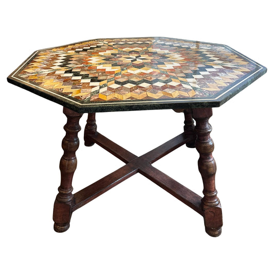 Italian Specimen Marble Center Table, Circa 1930