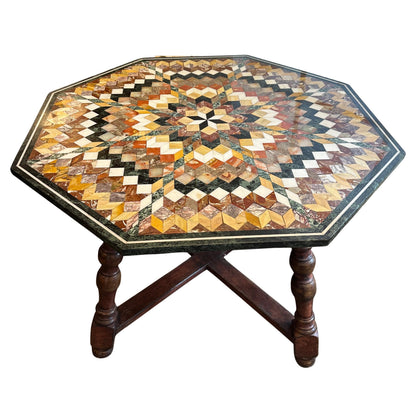Italian Specimen Marble Center Table, Circa 1930