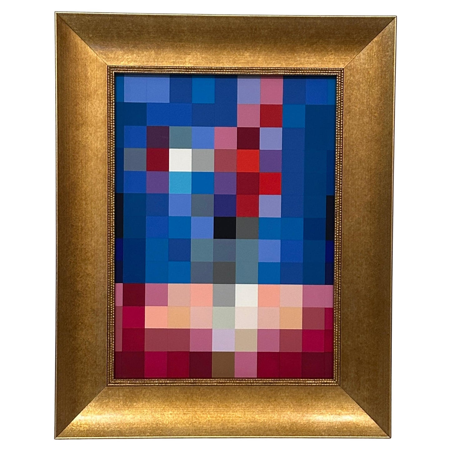 Contemporary Geometric Oil Painting by Daniele Bacci in Gilded Antique Frame – 21st Century, Lucca, Italy