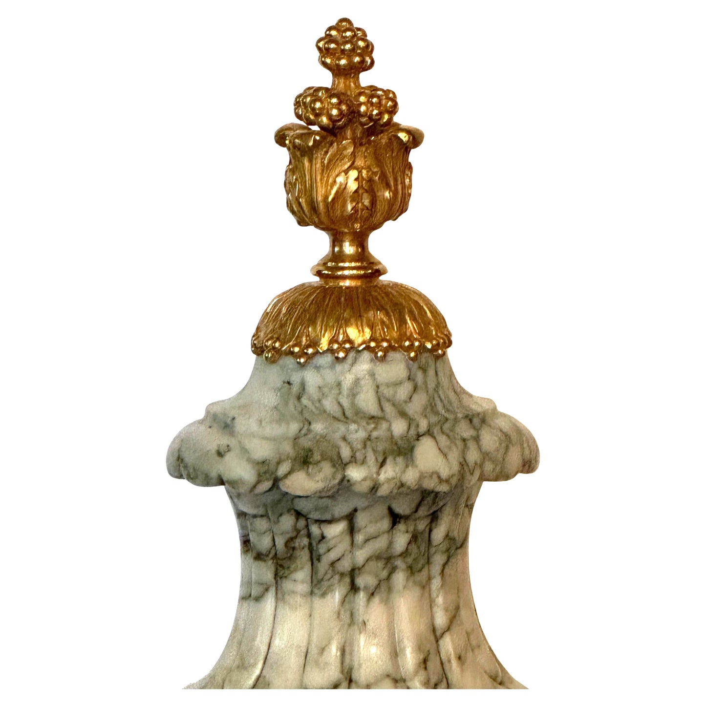 Pair of Louis XVI Style Cippolino Marble Urns