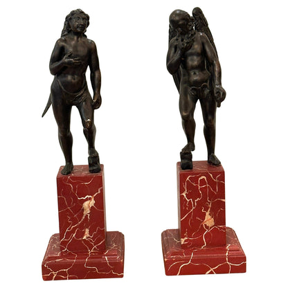 Pair of 18th Century Italian Hand-Carved Wooden Angels