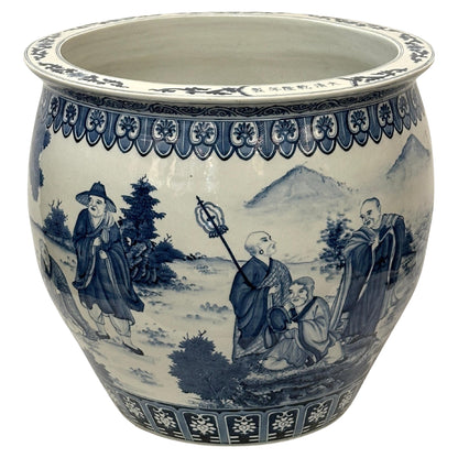 Large, Chinese Republic Period, Hand-painted Cache Pot