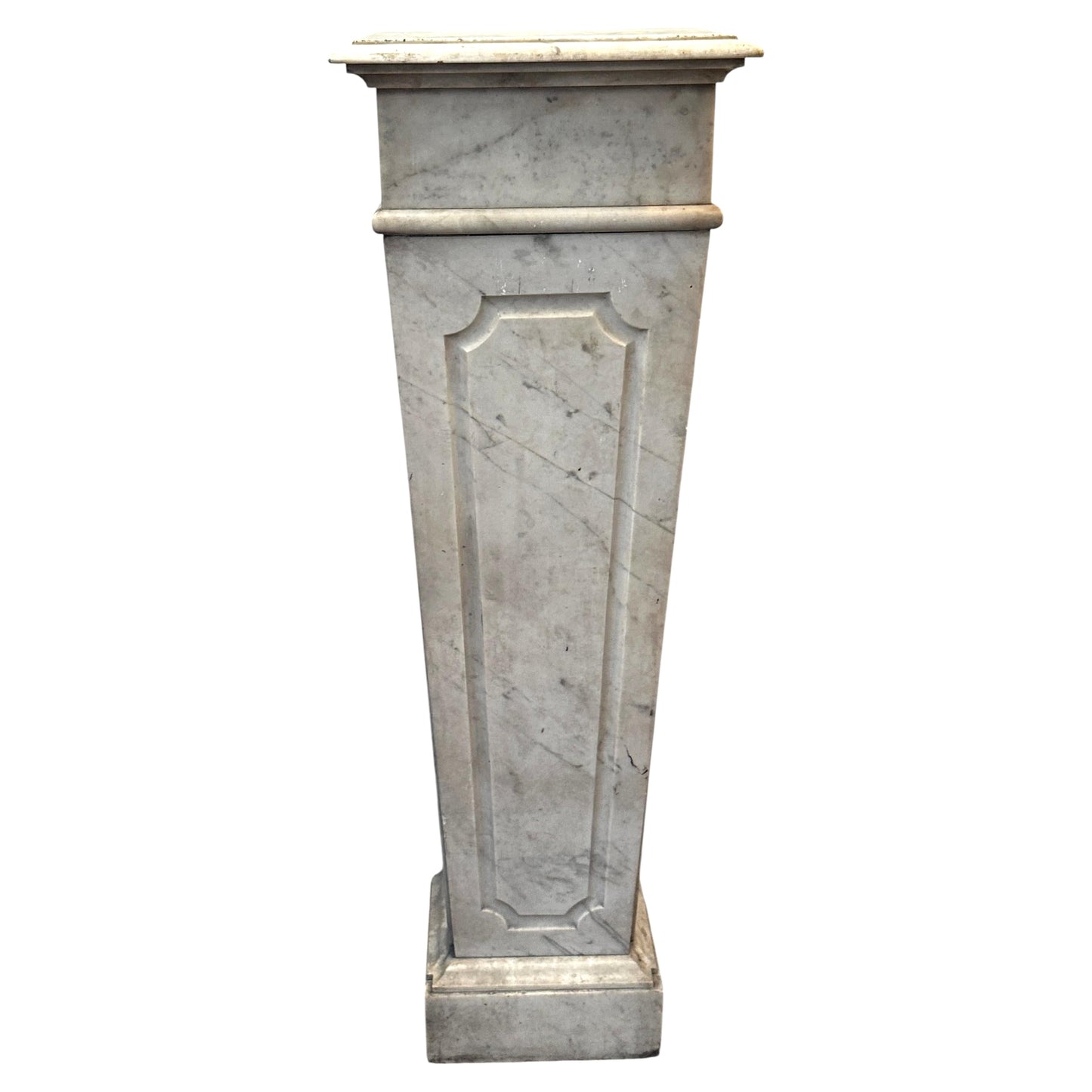 Italian 19th Century Carrara Marble Pedestal