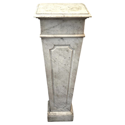 Italian 19th Century Carrara Marble Pedestal