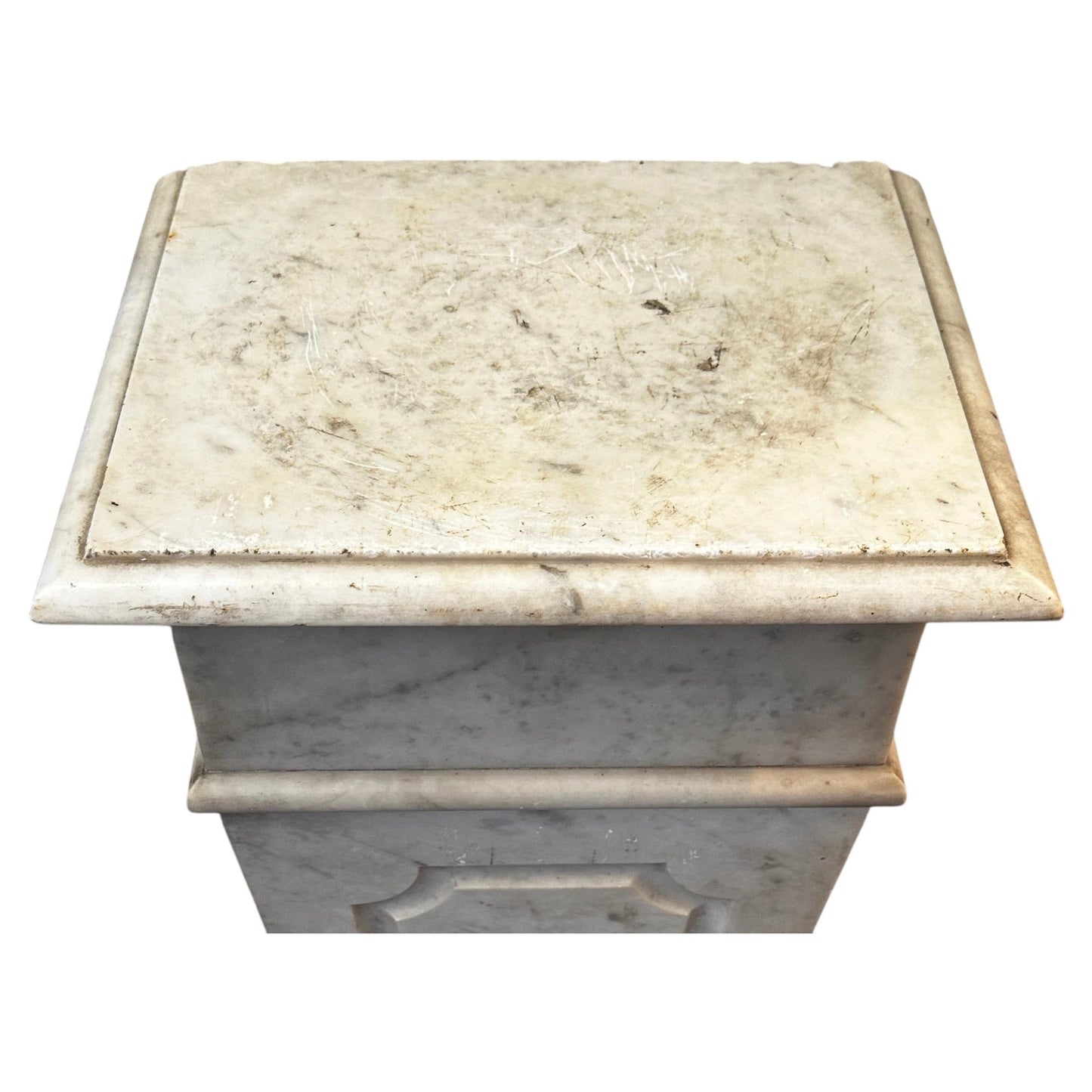 Italian 19th Century Carrara Marble Pedestal