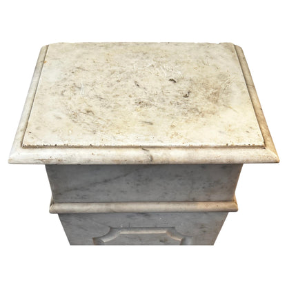 Italian 19th Century Carrara Marble Pedestal