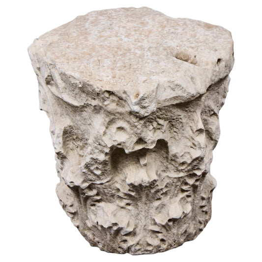 Roman Carrara Marble Capital Fragment — 5th Century
