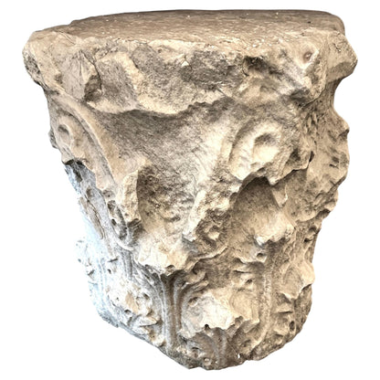 Roman Carrara Marble Capital Fragment — 5th Century