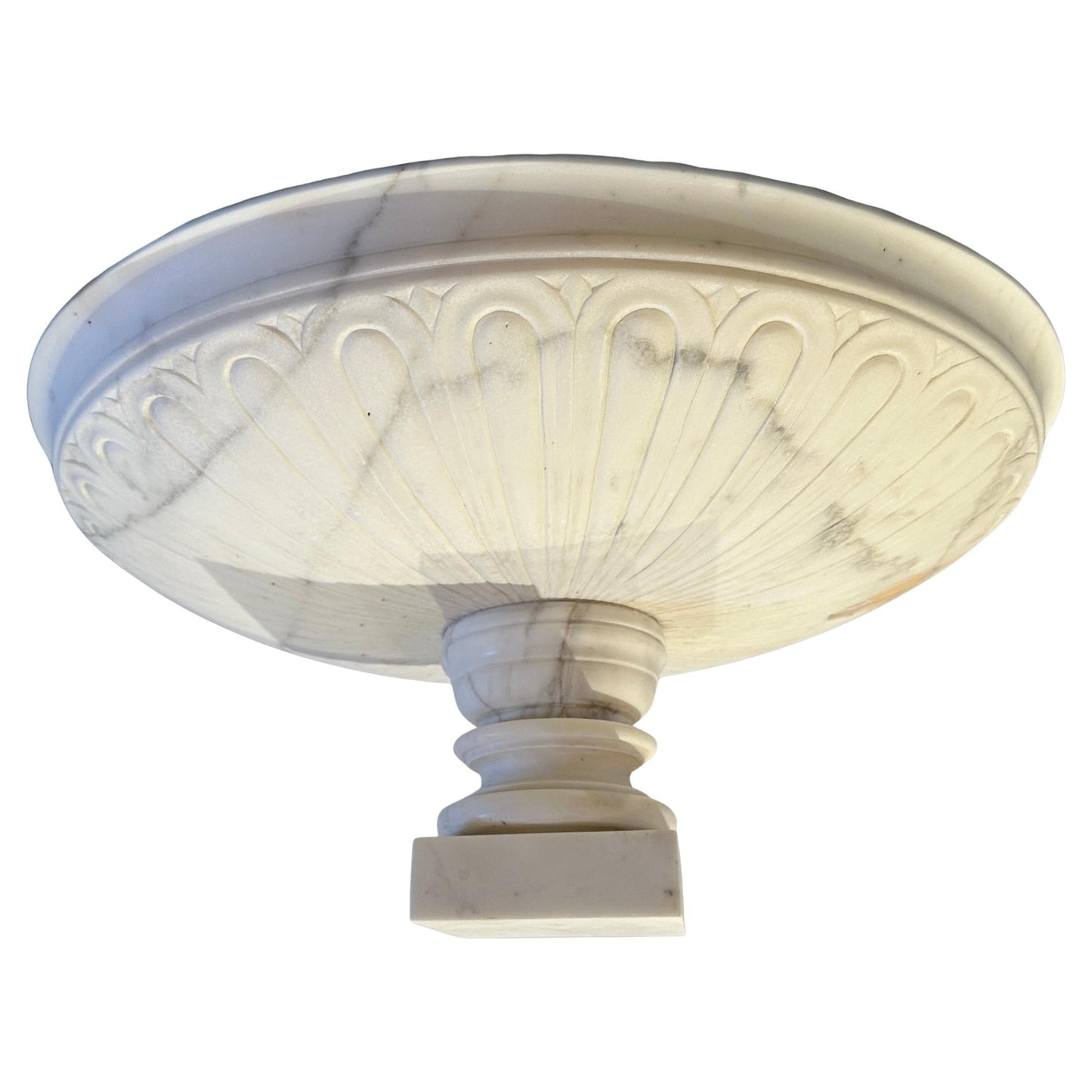 Large Hand-Carved Carrara Marble Tazza — Italy, Late 18th / Early 19th Century
