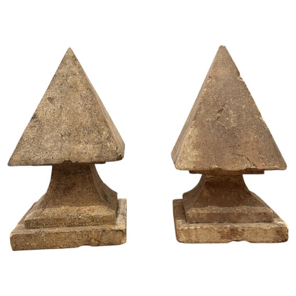 A Pair of Cast Stone Finials - 20th Century