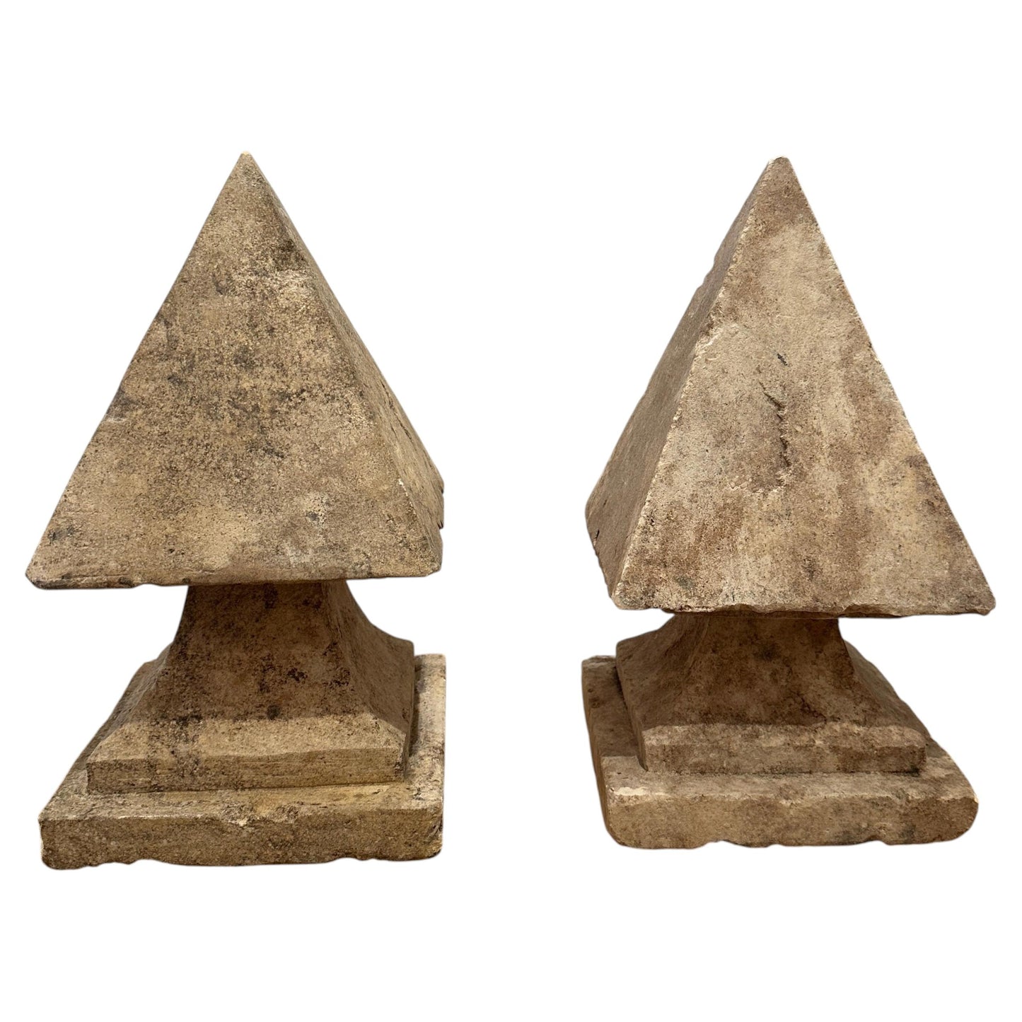A Pair of Cast Stone Finials - 20th Century