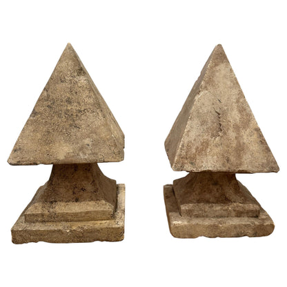 A Pair of Cast Stone Finials - 20th Century