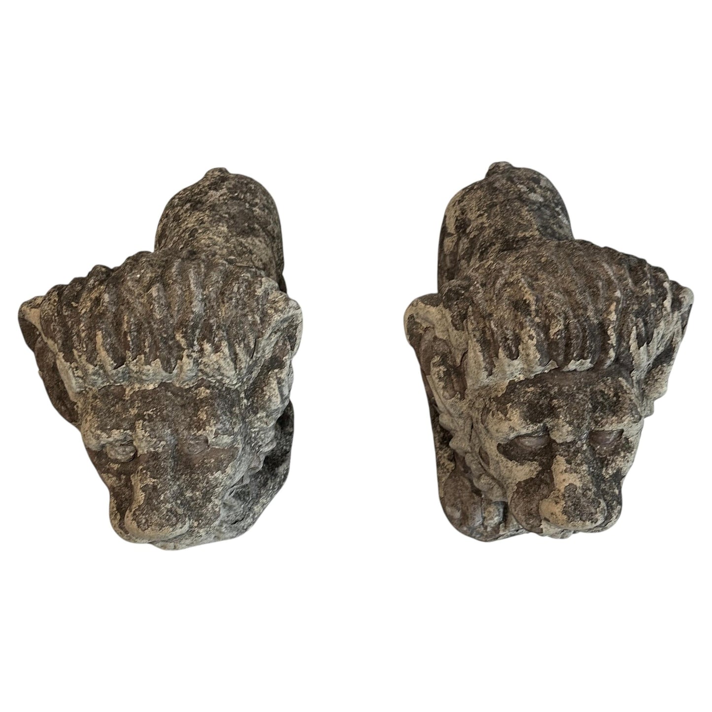 Pair of 1920's-Italian-Renaissance Style Composition Lions