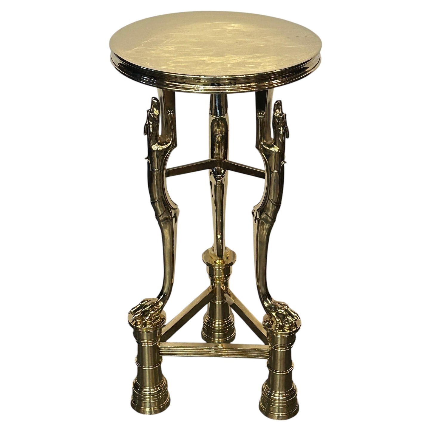 Solid Polished Bronze Athenian-Form Side Table. 20th Century