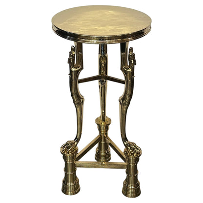 Solid Polished Bronze Athenian-Form Side Table. 20th Century