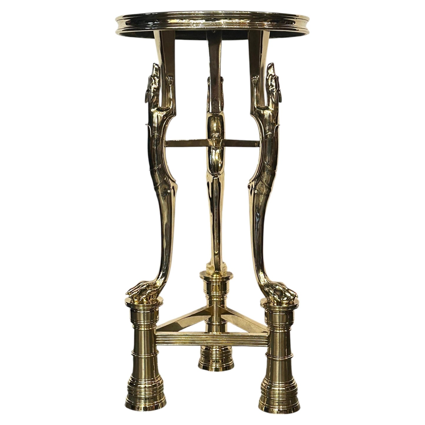 Solid Polished Bronze Athenian-Form Side Table. 20th Century