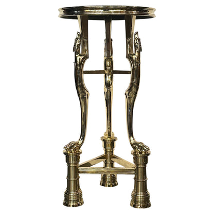 Solid Polished Bronze Athenian-Form Side Table. 20th Century