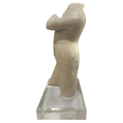 Hand-Carved Marble Southeast Asian Torso-19th Century