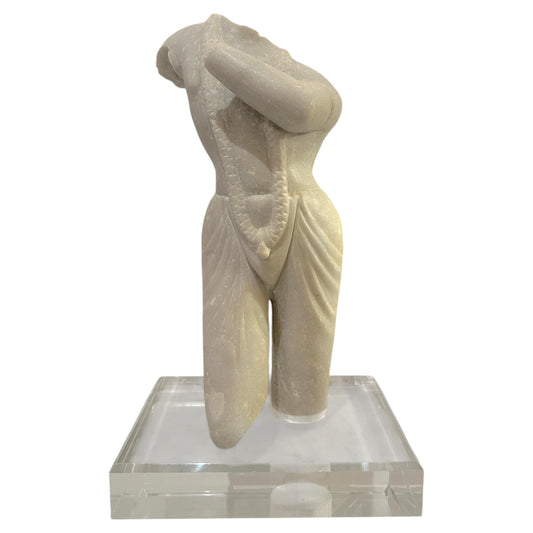 Hand-Carved Marble Southeast Asian Torso-19th Century