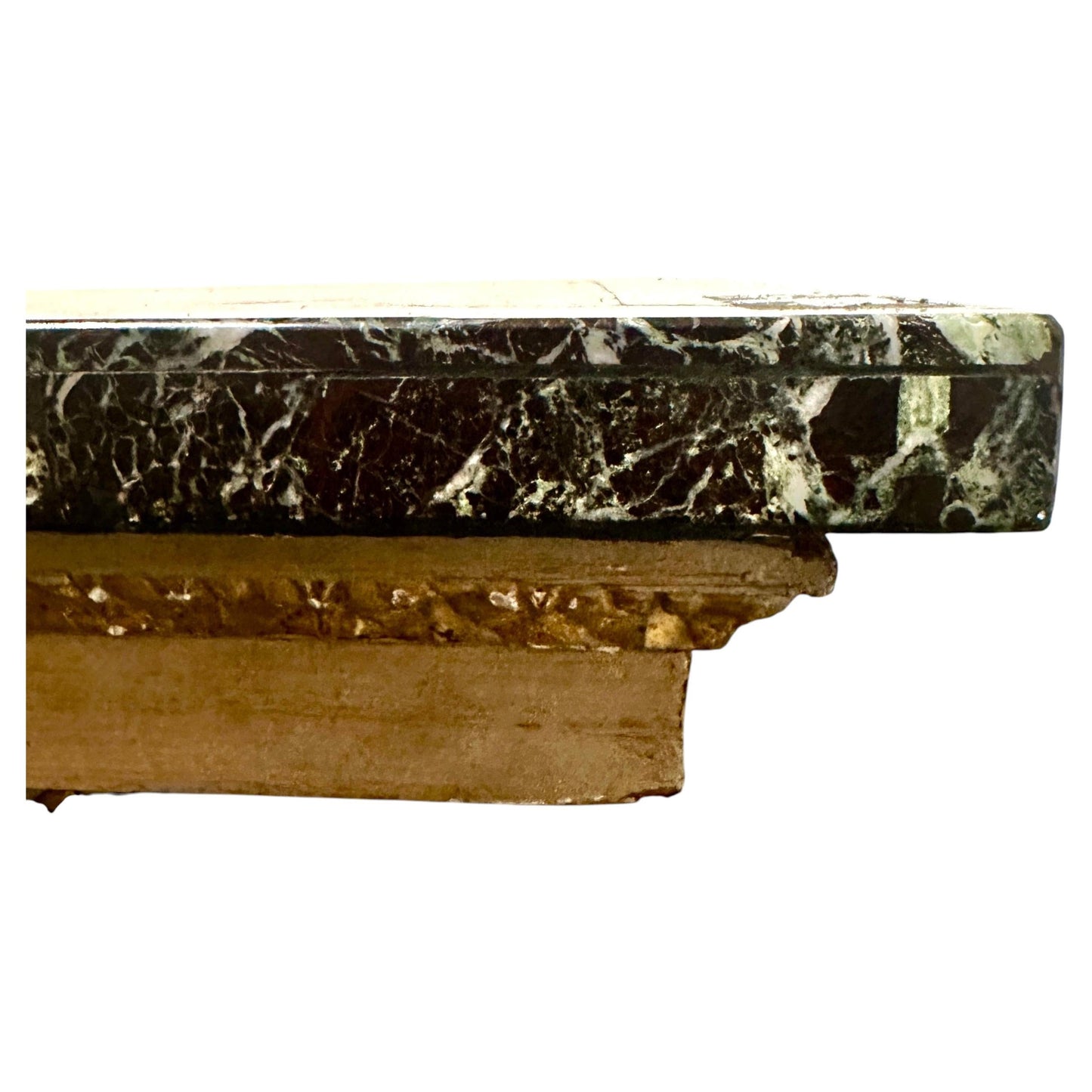 Italian Hand-Carved and Hand-Painted Pedestal Console with Marble Top Italy, 19th Century