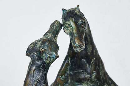 Glazed, Resin Statue of Horses