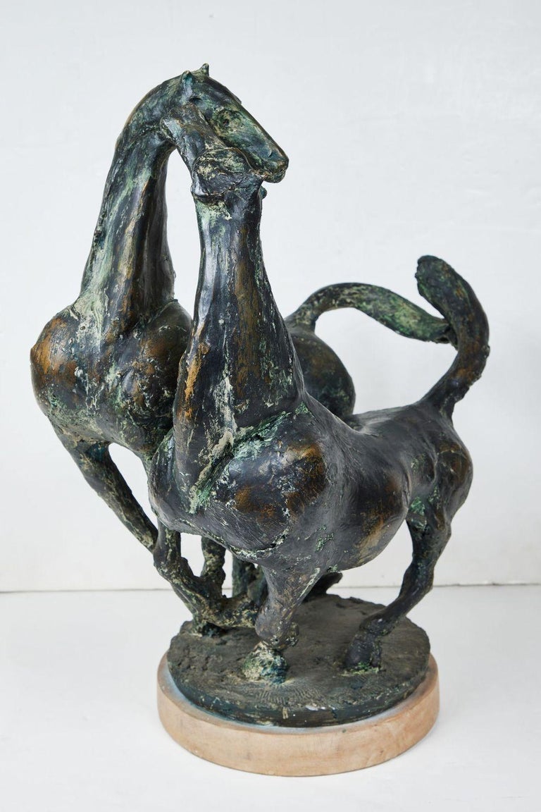 Glazed, Resin Statue of Horses