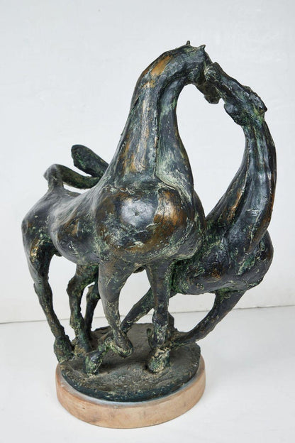 Glazed, Resin Statue of Horses