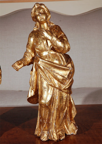 Pair of 19th c., Gilded Figures