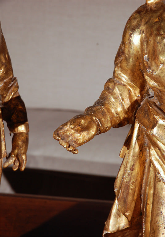 Pair of 19th c., Gilded Figures