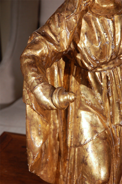 Pair of 19th c., Gilded Figures