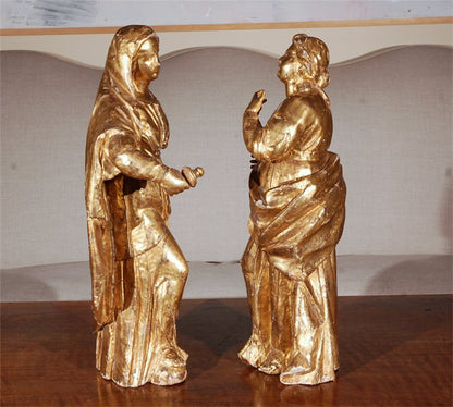 Pair of 19th c., Gilded Figures