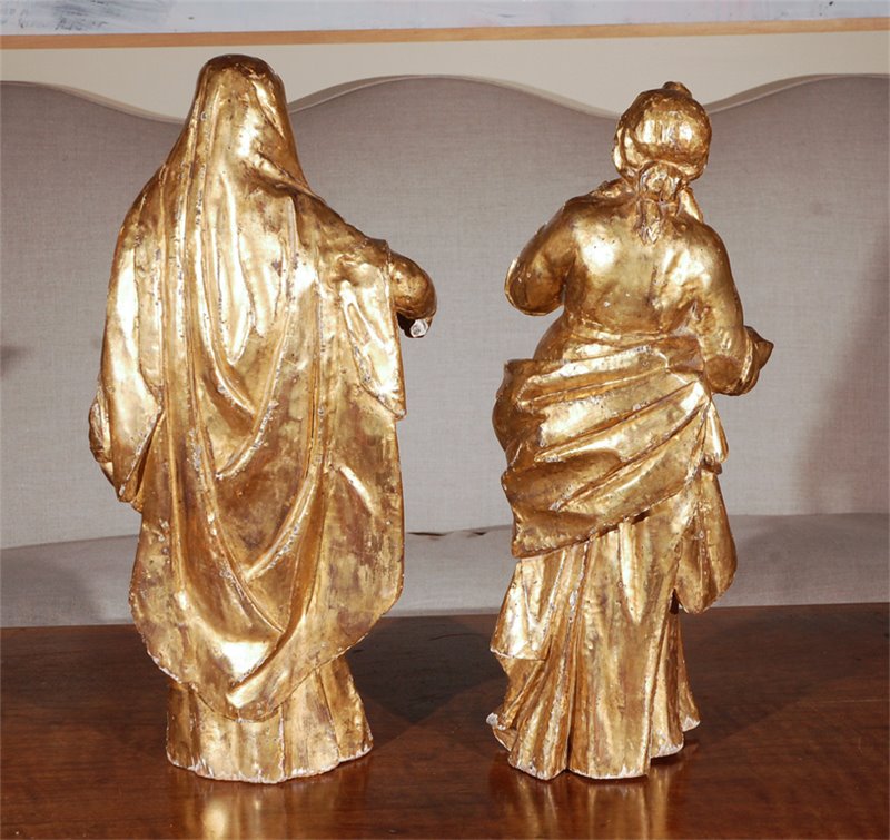 Pair of 19th c., Gilded Figures