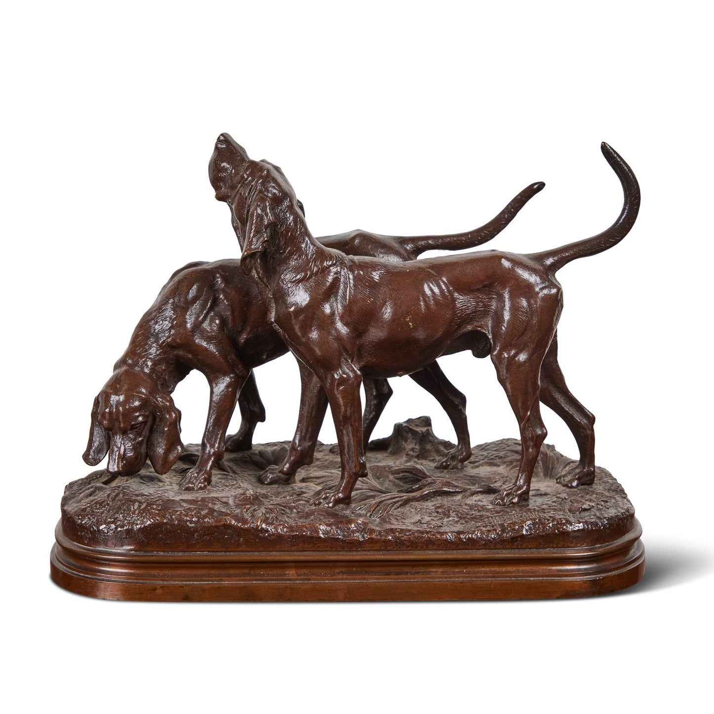 Signed, Bronze Hound Sculpture