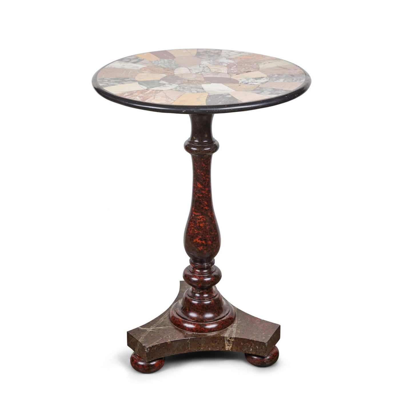 Antique, Solid Marble Pedestal Table