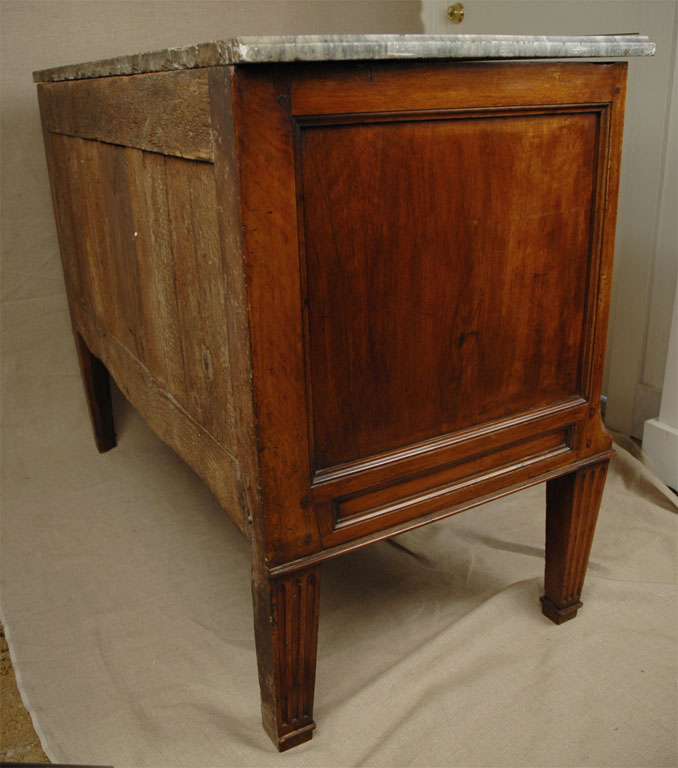 18th c., Walnut Commode with Marble Top