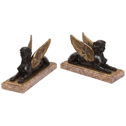 19th c. Bronze Sphinx Sculptures